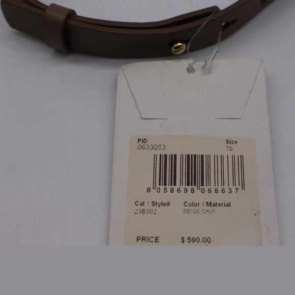 $590 Salvatore Ferragamo BEIGE BRAIDED CALF Leather Belt Size 85, 90 - Picture 3 of 9